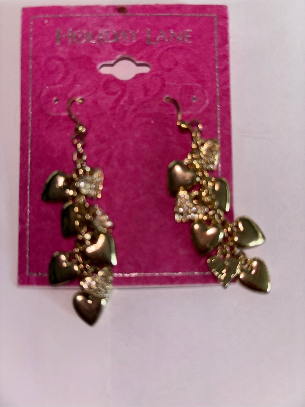 Holiday Lane Gold Heart Dangle Earrings - Gold